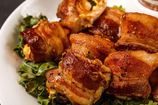 Bacon Wrapped Shrimp.