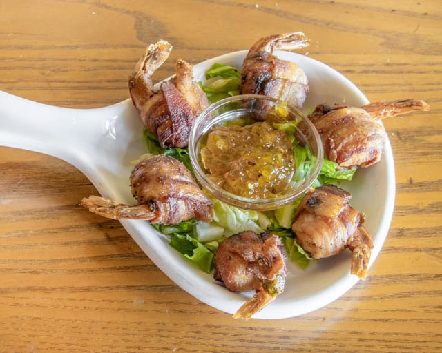 Bacon Wrapped Shrimp.